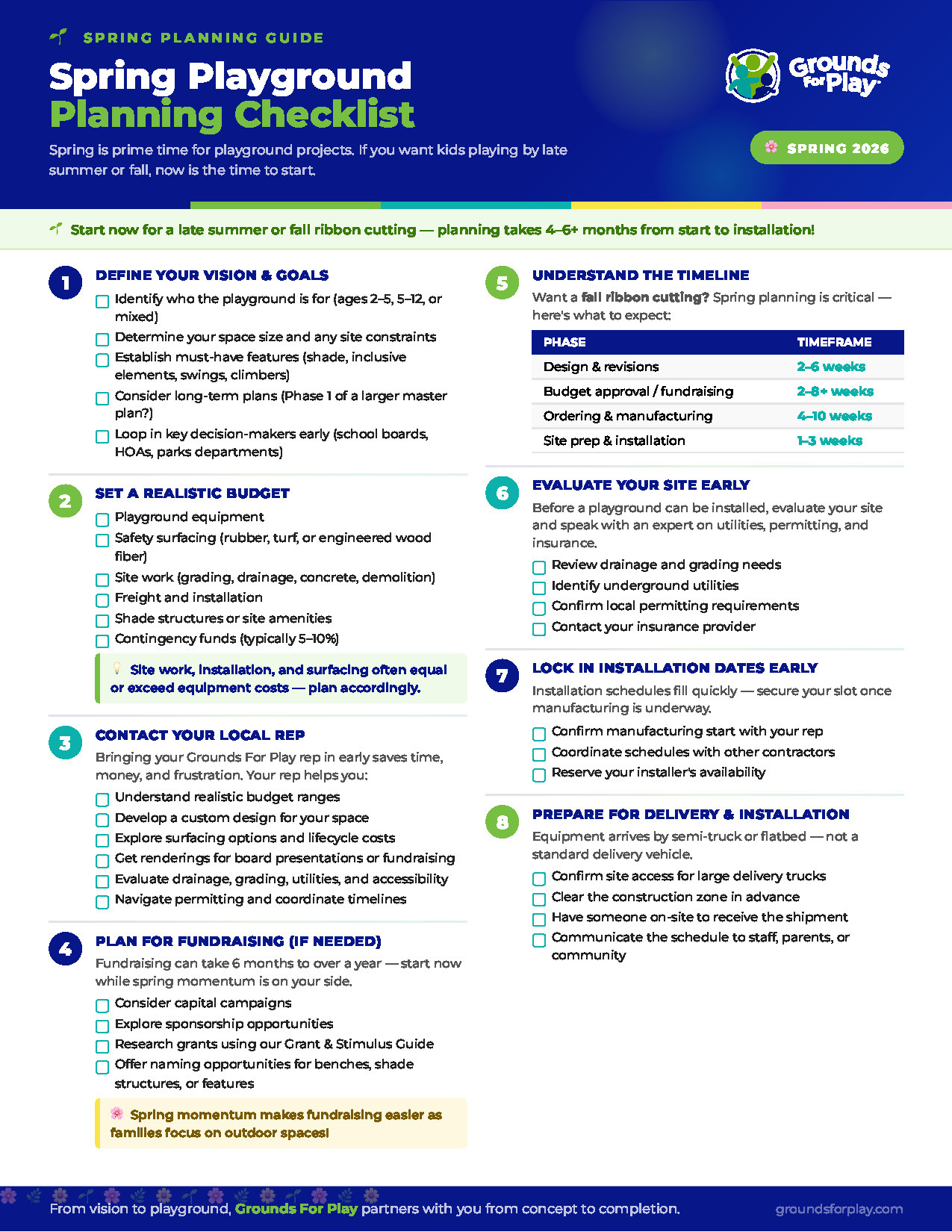 Grounds For Play Spring Planning Checklist